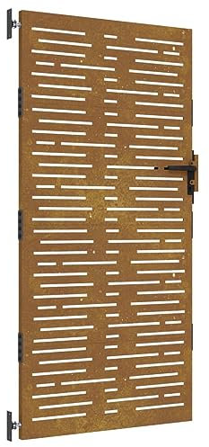 vidaXL Cancello da Giardino 85x200 cm Acciaio Corten Design Quadrato