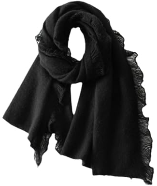 Dvbfufv Frauen Frühling Herbst Winter Weich Warm Gestrickt Kaschmir Schal, Schwarz , One size