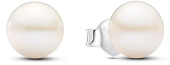 PANDORA Timeless Behandelte 7 mm Süßwasserzuchtperle Ohrstecker aus Sterling Silber, 293169C01