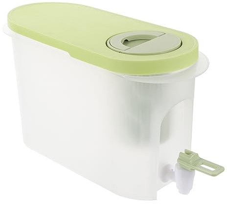 Cabilock Jarra De Agua Fría Con Grifo Para Refrigerador Botella Para Jugos y Frío Dispensador Multifuncional Con Bandeja Para Frutas Verde