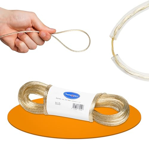 homeXpert Wäscheseil/Wäscheleine extra stark 20m mit Vollstahleinlage 2,7 mm transparent ummantelt, Wäscheleine mit stahlkern, Ersatzleine für Wäschespinne, Garten, Outdoor, Camping, Reisen und Balkon