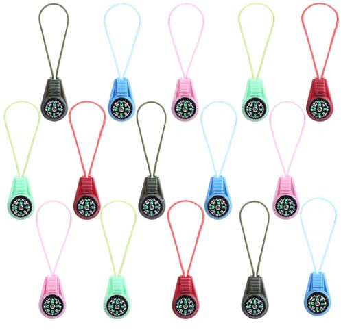 GWHOLE 15 x Kompass Mini Überleben Kinder Anhänger Tasche Kompass Klein Taschenkompass für Camping Wandern Outdoor