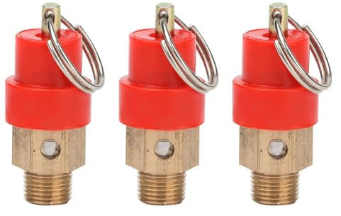 ANKROYU 3-teiliges Druckentlastungsventil, 8-kg-Luftkompressor-Sicherheitsentlastungsventil, robuster Druckventilregler für Wandkessel, Warmwasserbereiter (G1/8)