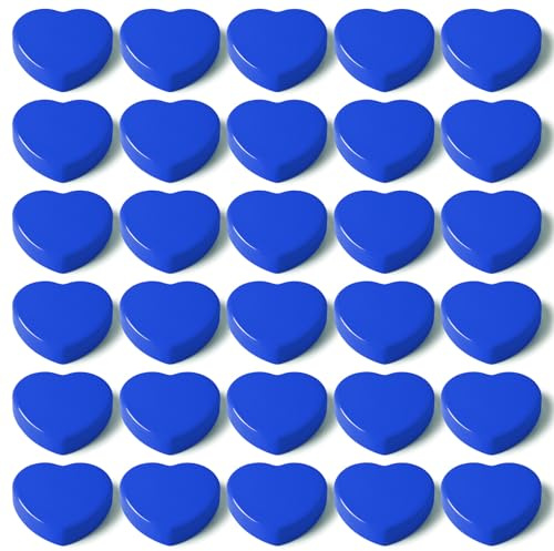 DUJEQM Blue Heart Fridge Magnets 30PCS Strong Small for Whiteboard & Locker