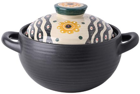 UPWONEC Pentola in Ceramica, Casseruola Di Fuoco Aperto, Pentola Di Argilla Giapponese, Pentola Di Stufato Domestico, Pentola in Pietra Di Zuppa, Casseruola Per Insulazione Del Calore,2.8l