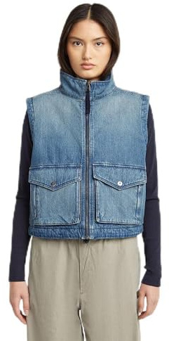 G-STAR 8721136008785 Chaleco acolchado con cremallera de 2 puntos, Azul (antique faded thames D26944-E090-G924), XL