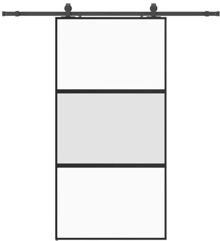 vidaXL Porte coulissante avec kit de quincaillerie noir 102,5x205 cm