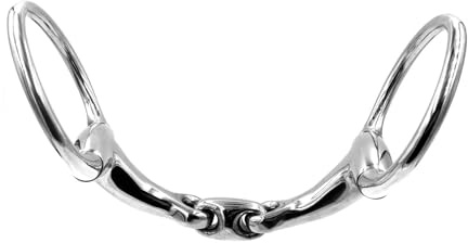 Equine Smile ES0084 Gebiss Olivenkopfgebiss Olivenkopftrense Doppelt Gebrochen aus Edelstahl Ringdurchmesser 70 mm Gebissstärke 14 mm (11.5 cm)