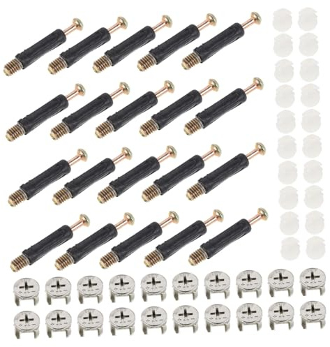 FUNOMOCYA Furniture Cabinet Hardware Fixing Dowels and Bolts Plastic and Metal Connection Kit for Wardrobes and Drawers with Precision Craftsmanship and Versatile Application