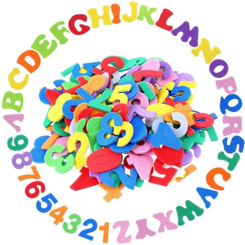 Barlone 260 Stück Moosgummi Selbstklebend Alphanumerisch Sticker, Schaumstoff Aufkleber für Kinder Bunt, Fördert Kreativität & Feinmotorik, Ideal für Scrapbooking, DIY, Schulprojekte, Lernspiele
