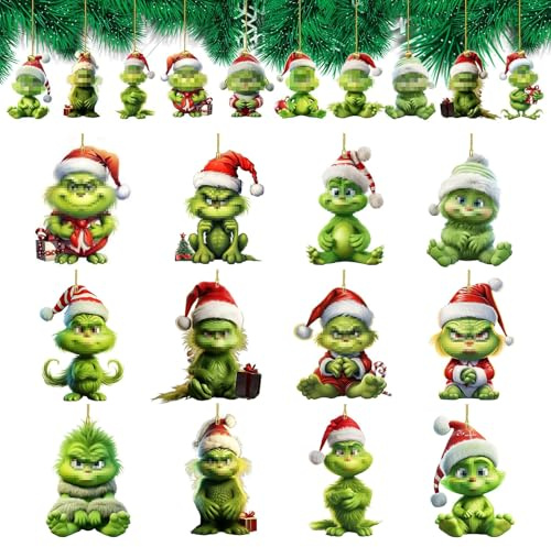 Mailfull Weihnachtsbaumschmuck 12Pcs Weihnachtsdeko für Weihnachten und Festliche Anlässe Partydekoration