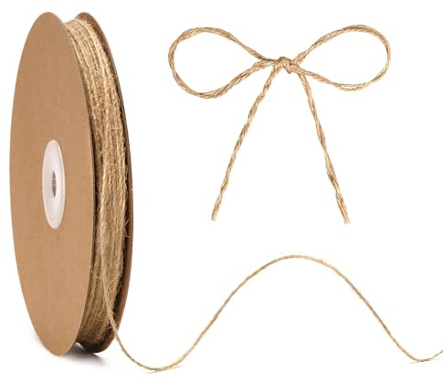 KINGLAKE Natural Jute Twine, 100m 2 Ply Brown Garden String, 1.5mm Jute Rope Plant String for DIY Crafts, Gift Wrapping, Christmas Decoration, Wedding, Floristry, Gardening & Packing