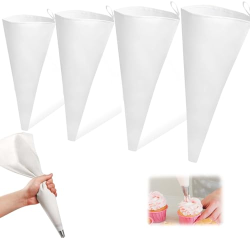 Manga pastelera Reutilizable de repostería 4 tamaños 12/14/16/18, Bolsa de decoración Blanca Antideslizante para Crema y Chocolate para Tartas y Cupcakes
