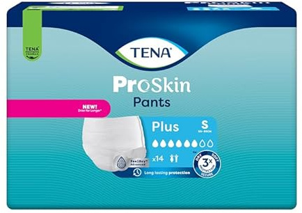 TENA Proskin Plus - Pannolini per adulti, taglia S, confezione da 14