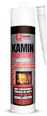 QMAR Hochtemperatur Silikon 1500°C 300 ml – Feuerfester Kamin-Dichtstoff für Ofen, Schornstein & Heizkessel – hitzebeständig, hart & haftstark, schnellhärtend, Temperaturbeständig, Feuerbeständig