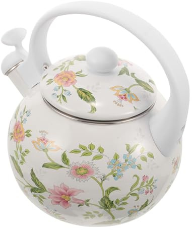 Bouilloire à Thé Émail 2,2 L, Bouilloire Domestique Élégante | Compatible Induction et Gaz, Design Épaissi, Isolation, Bouilloire Inox Tous Feux