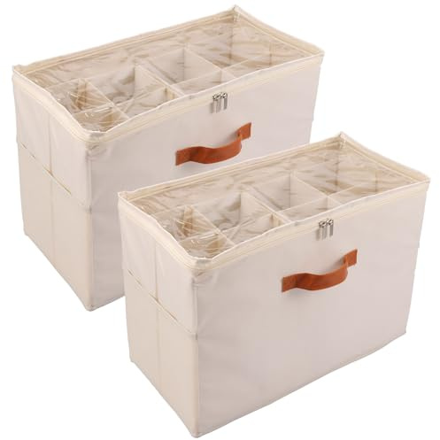 Zapatero con tapa y mango, de tela no tejida, cajas de almacenamiento para hasta 16 pares de zapatos, organizador de zapatos con divisores ajustables, cajas de zapatos para salón o dormitorio