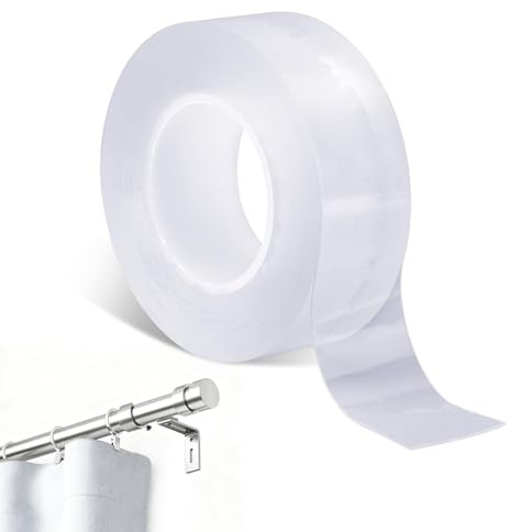 2uds Cinta Deslizante para Aro Cortina, Cinta Deslizante para Barra de Cortina Transparente Suave y Silenciosa Fácil de Deslizar Evita Que se Quede Colgado la Barra (5 m)