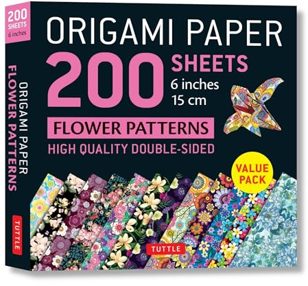 Origami Paper 200 sheets Flower Patterns 6 (15 cm): Double Sided Origami Sheets Printed with 12 Different Designs (Instructions for 6 Projects Included)