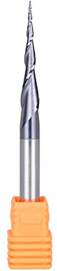 SpeTool Kugelkopffräser 6mm Schaft VHM Konische Fräser CNC 2 Flöten 0,25 mm Radius Schaftfräser mit TiAlN Beschichtung Gravierfräser für Oberfräse 2D und 3D Gravur