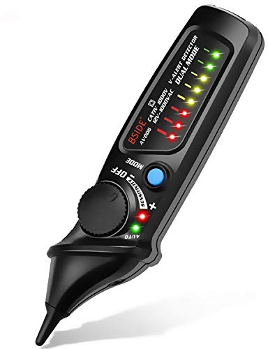 Bside AVD06 Berührungsloser Spannungsprüfer Steckdose Wechselspannungsprüfer Stift 12-1000 V Automatischer/manueller Modus Einstellbare Empfindlichkeit NCV-Live-Drahtprüfung mit farbiger LED-Anzeige