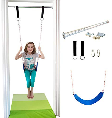 DreamGYM Doorway Swing Kit - Indoor Swing for Kids with Blue Belt Swing