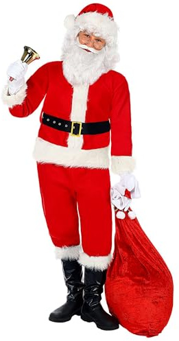 SANTA CLAUS (jacket, pants, belt, boot covers, hat, gloves) - (110 cm / 3-4 Years)