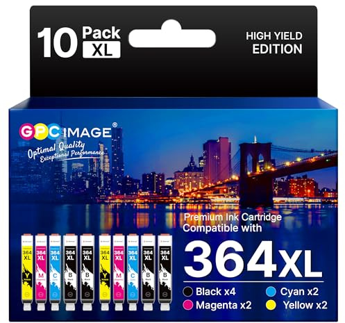 GPC IMAGE 364XL Multipack Kompatible für HP 364 Druckerpatronen, 10er-Pack | für HP 364 XL, für HP Photosmart 5520 5510 5524 6520 7520 7522, Deskject 3520 3070A 3524 3522, Officejet 4622 4620
