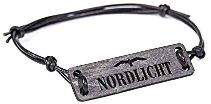 Armband NORD-LICHT im Treibholz-Look- maritimes Holz-Armband für Damen & Herren mit Gravur – in edler Geschenk-Box