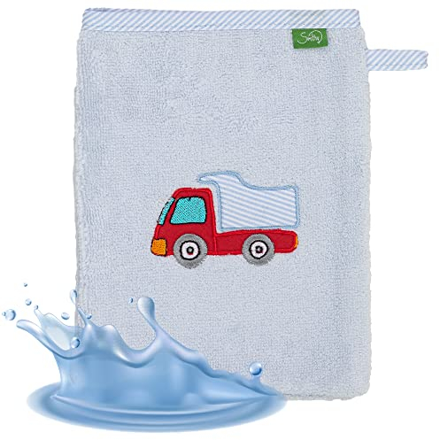Smithy Waschlappen Baby AUTO | 100% Baumwolle Frottee | Waschhandschuh Kinder | Jungen & Mädchen | Geschenk zur Geburt…