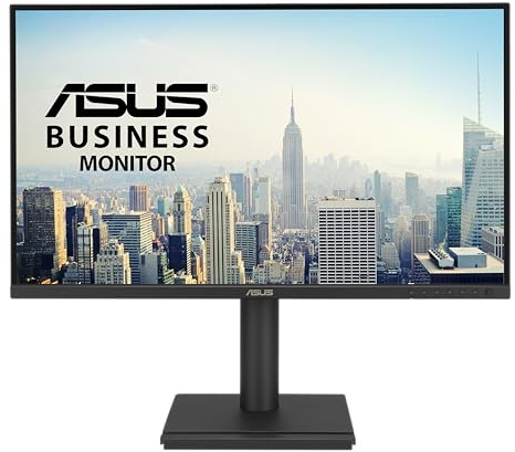 ASUS BE27AQ 27 Zoll Business Monitor (68,47 cm, QHD(2560x1440), IPS, Rahmenlos, HDMI, DisplayPort, Stereolautsprecher, USB-Hub, höhenverstellbar, ergonomisches Design, ASUS Power Sync,Low Blue Light)