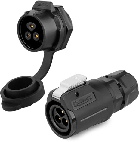 CNLINKO LP-16 Industrieller Wasserdichter Steckverbinder IP68 Rundsteckverbinder Schnellverschluss Luftfahrtstecker PBT-Gehäusestecker Aviation-Anschluss M16 2-9 Polig Gewindebuchse (3 Polig)
