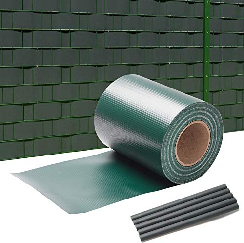 Gimisgu Bande Brise-Vue en PVC 70 m x 19 cm Brise-Vue pour clôture Double Mate avec 30 Clips de Fixation Film de Protection d'écran en PVC pour clôture de Jardin Balcon - Vert