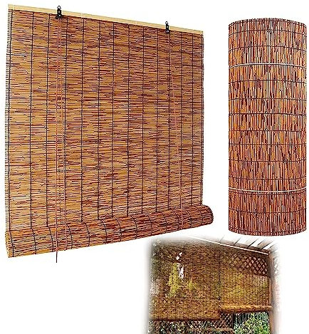 Balkon Vorhang AußEn Wetterfest Schilf Vorhang Jalousien Blockieren Sonnenschutzrollo Senkrecht AußEnrollo Senkrechtmarkise AußEn Weidenzaunmatte Gartendeko Bambusrollo (Size : 120 * 250cm/47 * 98in)
