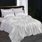 ZIMEL HOMES 6 piece-Satin sheets Soft bedding shiny silky bedding sets - duvet cover, Fitted sheet set, 4 pillowcases, complete bed sheet set (White, Double)