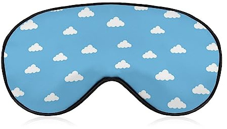 Weiße Wolken, blauer Himmel, Schlafmaske, Augenschutz zum Schlafen, Augenbinde mit verstellbarem Riemen, blockiert leichtes Nachtschlaf, Reisen, für Männer und Frauen