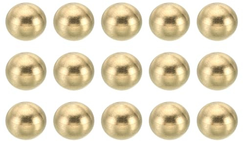 PATIKIL M6x1 Gewinde Hutmuttern Knopf 15 Pack Messing Kugel Lampe Dekoration Schraubkappen Mutter Abdeckmutter für Möbel Beleuchtung oder Basteln Projekt 12mm