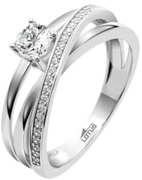 LOTUS SILVER Anillo Plata Mujer Plata de Ley 925 - Diseño Ergonómico y Ajuste Perfecto LP3732-3/116 - Ideal para Compromiso - Pedida - Alianza - Promesa - Con Circonita - Anillos Mujer