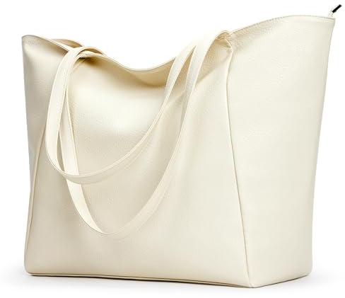 KALIDI Handtasche Damen Shopper Tasche Tote Bag PU Leder Große Schultertasche mit Reißverschluss für Arbeit,Einkauf，Schule