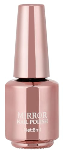 NAOLVE Metallic Nagellack, Metallic Spiegeleffekt Nagellack, Mirror Nagellack Lack Chrom Nail Polish, Magic Semi-Mirror Effekt Langlebiger Nagellack,Bunte Glänzende Chrom Nail art Metall Nagellack,02