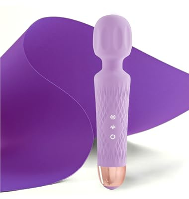 JOYANY Massagestab – 3 Std. Akkulaufzeit & Leiser, Kraftvoller Motor – Wasserdicht & Memory-Funktion – 20 Vibrationsmodi, 8 Geschwindigkeiten – Silikon-Vibratorensets zur Muskelentspannung (Lila)