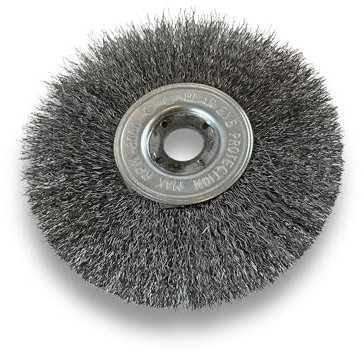 Lot de 3 brosses circulaires ACIER | Ø 125 mm | Epaisseur 1 rang | Fil souple 0.20 mm ondulé | Alésage 16 mm | Touret meuleuse affûteuse ponceuse | Brossage décapage polissage | Kibros 214126AVx3