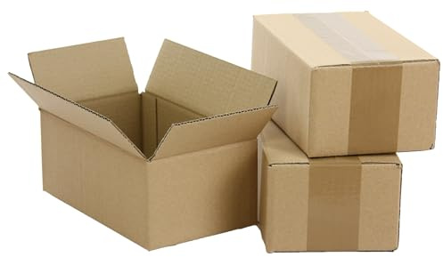 WePack 100 Stück Faltkarton 150x100x100 mm Versandkarton klein E-commerce Karton 1-Wellig Braun Kartonage Verpackung Postkarton Versandschachtel Paket Päckchen