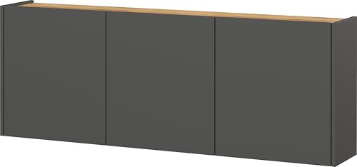 Germania Schuhschrank 1345-549 GW-Libbiano, in Graphit/Navarra-Eiche-Nb., mit geringer Tiefe, 138 x 52 x 25 cm (BxHxT)