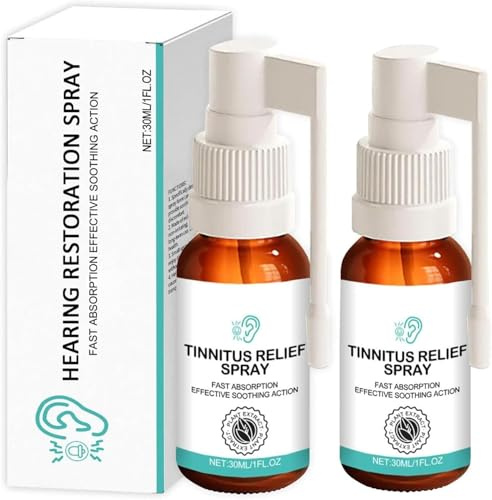 Medilisk Tinnitus Relief Spray, Medilisk Ear Spray, Quick Relief of Discomfort Spray, Ear Calm Spray, Natural Ingredients Tinnitus Relief Spray for Ringing Ears(2PCS)