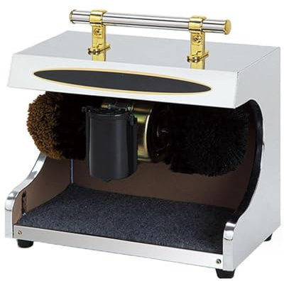 LIULIQ Automatic Shoe-Shine Machine, Automatic Induction Small Shoe Polisher, Designed with Armrests and Oil Tank, Infrared Sensor, All-copper Core Motor, for Home Shop Hotel Lobby