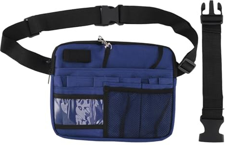 Krankenschwester-Gürteltasche aus Oxford-Stoff, Großes Fassungsvermögen für Werkzeuge, Ärzte, Krankenschwestern, Hüfttasche mit Fächern für Krankenhäuser, Geeignet für (Blue)