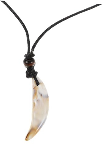 LIFKOME Surfer Halskette Herren Acryl Zahnkette mit Anhänger in Zahnform Zahnschmuck für Frauen und Männer Retro Leicht für Alltag und Partys
