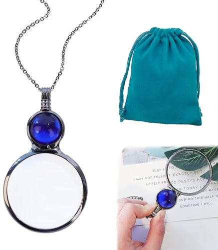 DHWEKU Lupa cercana, 1 pieza 10X monóculo lupa con collar de aleación colgante cadena para libros, periódicos, lectura, accesorios de cosplay (plata)