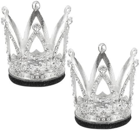 Kronenverzierung für Helm aus Metall und Strass Silber Weihnachten Party